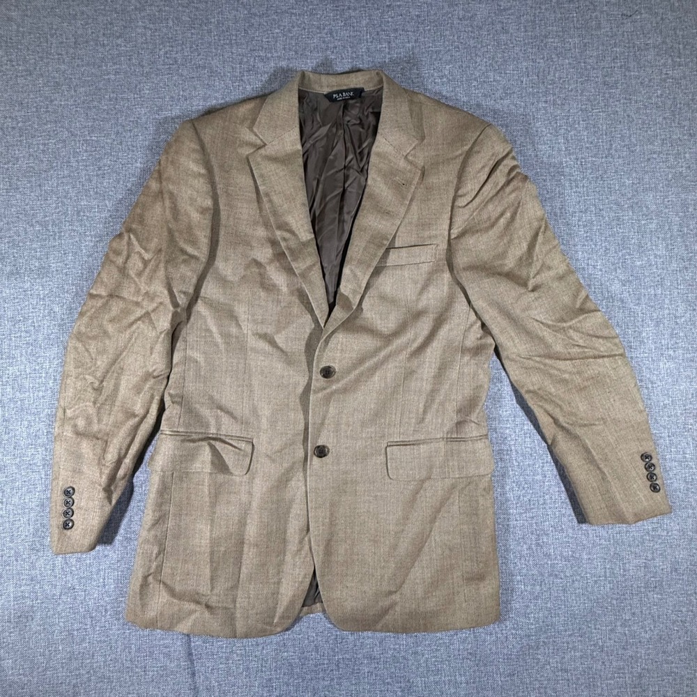 Jos. A Bank Signature Collection Blazer Men 44R Tan Wool Silk Blend Two Button
